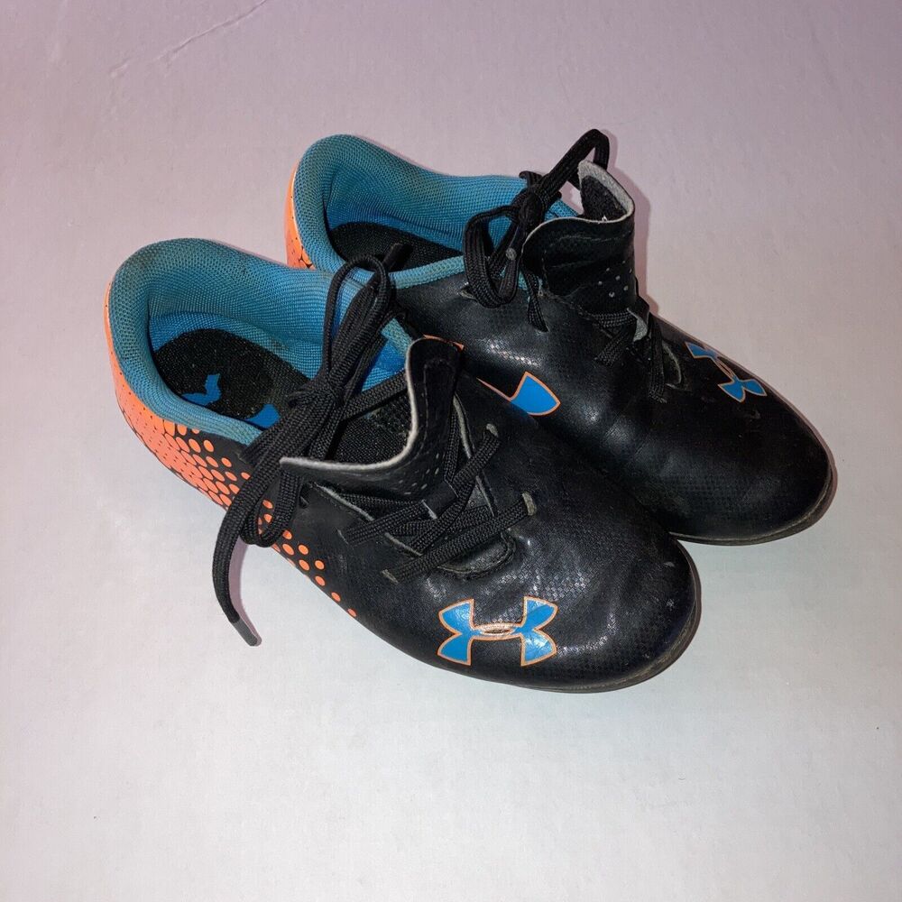 Under Armour Cleats Youth Soccer Black Orange Size 12 Kids Sport Shoes Outdoor